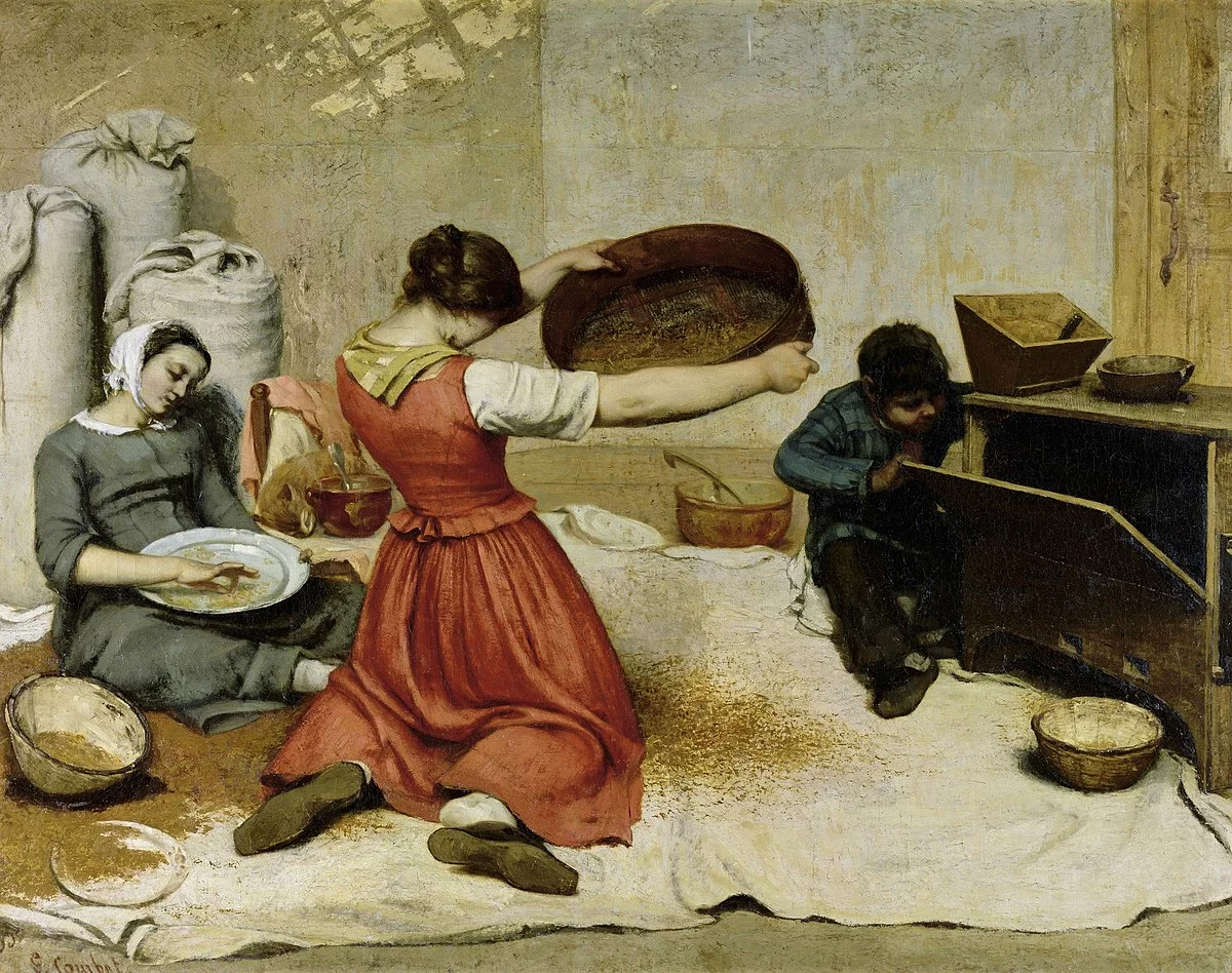 "The Wheat Sifters" by Gustave Courbet (1854)